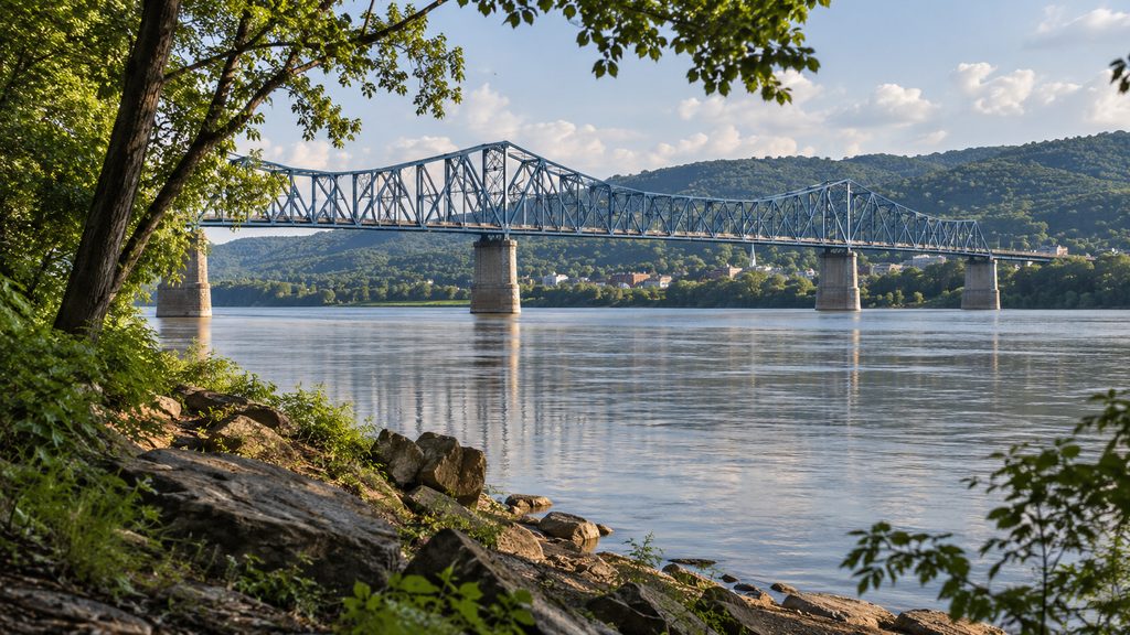 Steel truss bridge over the Ohio River